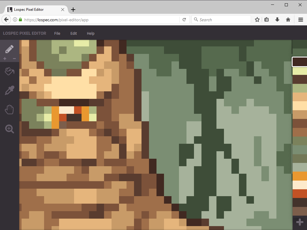 Lospec Pixel Editor Screenshot